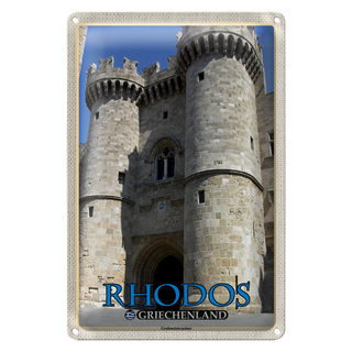 Blechschild Reise 20x30cm Rhodos Griechenland Großmeisterpalast