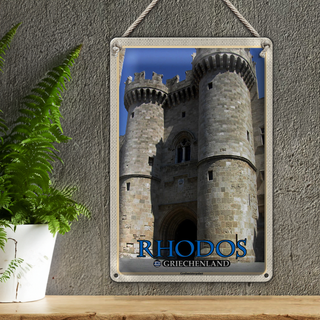 Blechschild Reise 20x30cm Rhodos Griechenland Großmeisterpalast