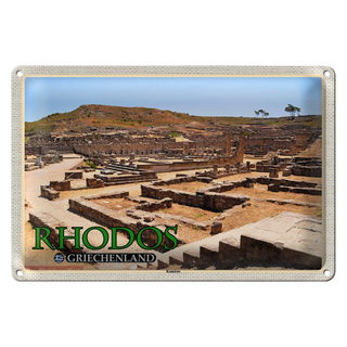 Blechschild Reise 30x20cm Rhodos Griechenland Kamiros Antike Stadt