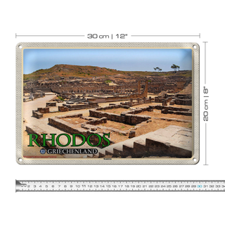 Blechschild Reise 30x20cm Rhodos Griechenland Kamiros Antike Stadt