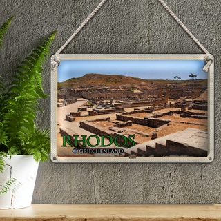 Blechschild Reise 30x20cm Rhodos Griechenland Kamiros Antike Stadt