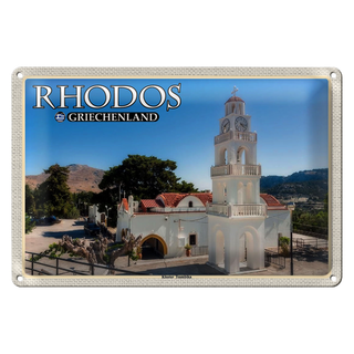Blechschild Reise 30x20cm Rhodos Griechenland Kloster Tsambika