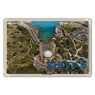 Blechschild Reise 30x20cm Rhodos Griechenland Quellen von Kallithea