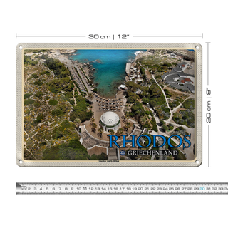 Blechschild Reise 30x20cm Rhodos Griechenland Quellen von Kallithea