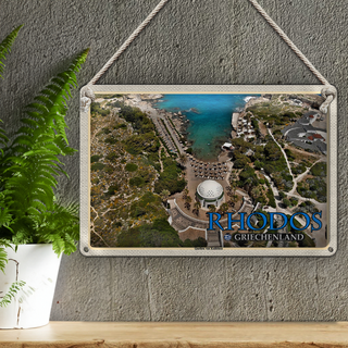 Blechschild Reise 30x20cm Rhodos Griechenland Quellen von Kallithea