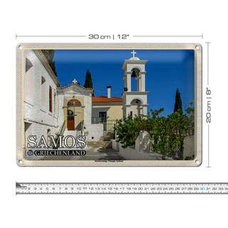 Blechschild Reise 30x20cm Samos Griechenland Klosteranlage Panagia
