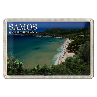Blechschild Reise 30x20cm Samos Griechenland Psili Ammos Beach