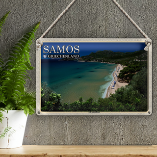 Blechschild Reise 30x20cm Samos Griechenland Psili Ammos Beach