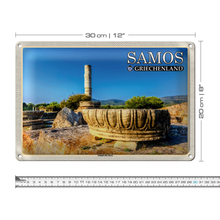 Blechschild Reise 30x20cm Samos Griechenland Tempel der Hera