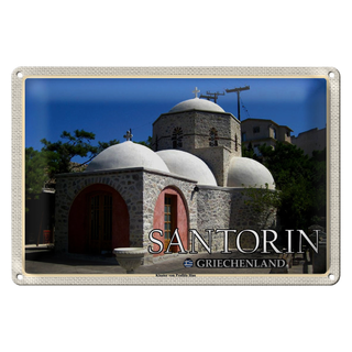 Blechschild Reise 30x20cm Santorin Griechenland Kloster Profitis