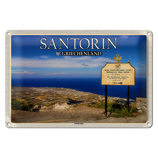 Blechschild Reise 30x20cm Santorin Griechenland Profitis Ilias