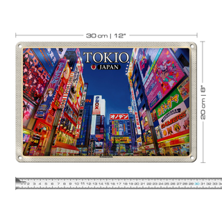 Blechschild Reise 30x20cm Tokio Japan Reklametafeln