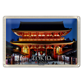 Blechschild Reise 30x20cm Tokio Japan Sensoji-Tempel