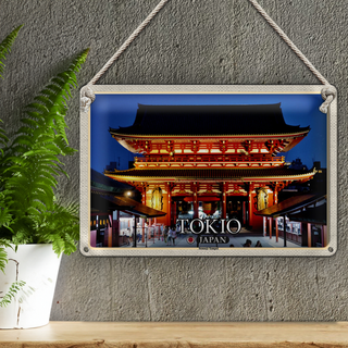 Blechschild Reise 30x20cm Tokio Japan Sensoji-Tempel