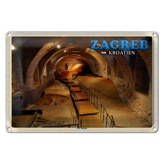Blechschild Reise 30x20cm Zagreb Kroatien City Museum