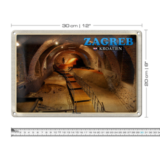 Blechschild Reise 30x20cm Zagreb Kroatien City Museum