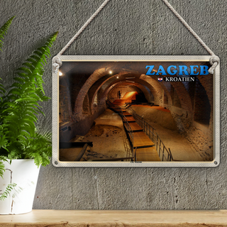 Blechschild Reise 30x20cm Zagreb Kroatien City Museum