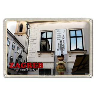 Blechschild Reise 30x20cm Zagreb Kroatien Museum Relationships