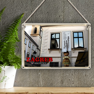 Blechschild Reise 30x20cm Zagreb Kroatien Museum Relationships