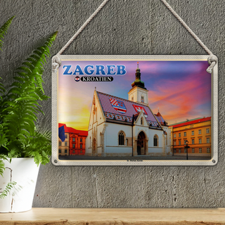 Blechschild Reise 30x20cm Zagreb Kroatien Standseilbahn Uspinjaca