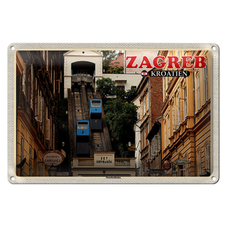 Blechschild Reise 30x20cm Zagreb Kroatien St. Markus Kirche