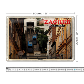 Blechschild Reise 30x20cm Zagreb Kroatien St. Markus Kirche