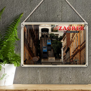 Blechschild Reise 30x20cm Zagreb Kroatien St. Markus Kirche