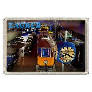 Blechschild Reise 30x20cm Zagreb Kroatien Technik Museum Tesla