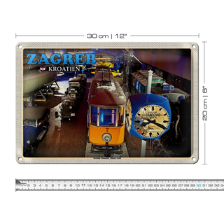 Blechschild Reise 30x20cm Zagreb Kroatien Technik Museum Tesla