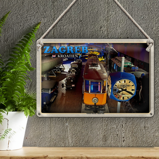 Blechschild Reise 30x20cm Zagreb Kroatien Technik Museum Tesla