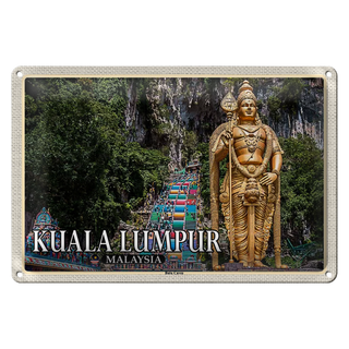 Blechschild Reise 30x20cm Kuala Lumpur Malaysia Batu Caves