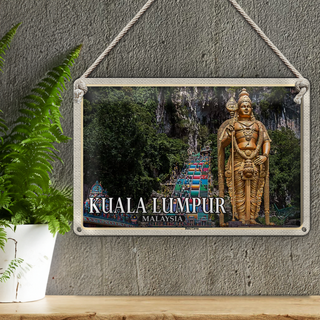 Blechschild Reise 30x20cm Kuala Lumpur Malaysia Batu Caves