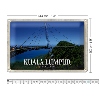 Blechschild Reise 30x20cm Kuala Lumpur Malaysia Langindkavi