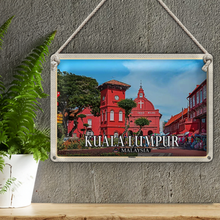 Blechschild Reise 30x20cm Kuala Lumpur Malaysia Malakka Stadt Kirche