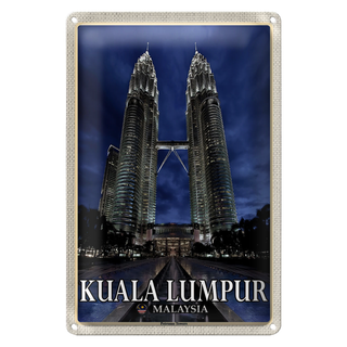 Blechschild Reise 20x30cm Kuala Lumpur Malaysia Petronas
