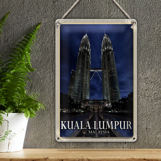Blechschild Reise 20x30cm Kuala Lumpur Malaysia Petronas