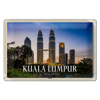 Blechschild Reise 30x20cm Kuala Lumpur Malaysia Skyline