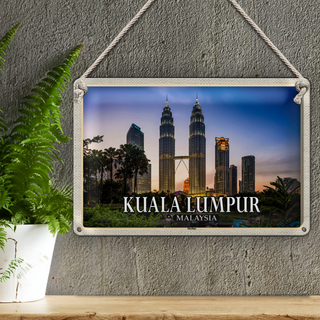 Blechschild Reise 30x20cm Kuala Lumpur Malaysia Skyline