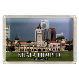 Blechschild Reise 30x20cm Kuala Lumpur Sultan Abdul Building