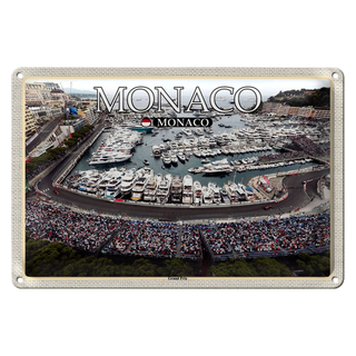 Blechschild Reise 30x20cm Monaco Grand Prix Rennsport