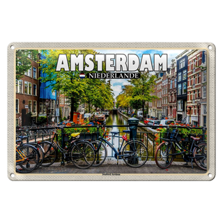 Blechschild Reise 30x20cm Amsterdam Niederlande Stadtteil Jordaan