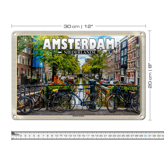 Blechschild Reise 30x20cm Amsterdam Niederlande Stadtteil Jordaan