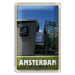 Blechschild Reise 20x30cm Amsterdam Niederlande Van-Gogh-Museum