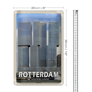 Blechschild Reise 20x30cm Rotterdam Niederlande De Rotterdam