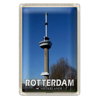 Blechschild Reise 20x30cm Rotterdam Niederlande Euromast TowerDeko