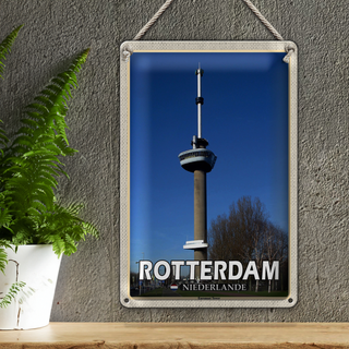 Blechschild Reise 20x30cm Rotterdam Niederlande Euromast TowerDeko