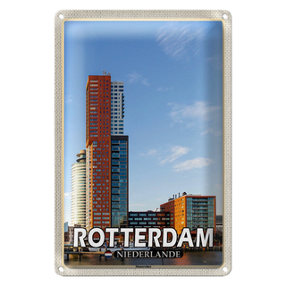 Blechschild Reise 20x30cm Rotterdam Niederlande Montevideo