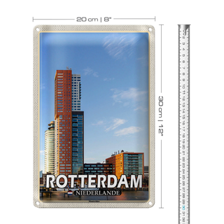 Blechschild Reise 20x30cm Rotterdam Niederlande Montevideo