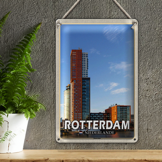 Blechschild Reise 20x30cm Rotterdam Niederlande Montevideo