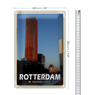 Blechschild Reise 20x30cm Rotterdam Niederlande Roter Apfel